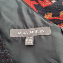 Load image into Gallery viewer, Laura Ashley Dress Tapestry Shift UK 16 Navy Red Paisley Lined Work Sleeveless