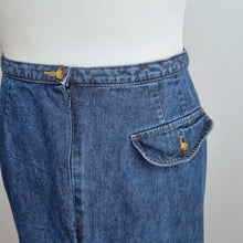 Load image into Gallery viewer, Vintage St Michael Skirt Denim 22 Fits 18 20 Midi Blue M&S 80s 90s Jeans Cotton
