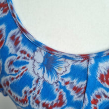 Load image into Gallery viewer, Jigsaw Skater Dress Floral Print Jersey Blue Mini Casual Knot Detail Summer XS