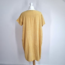 Load image into Gallery viewer, Made in Italy Tunic Dress 100% Cotton One Size Yellow Pockets Beach Casual Lagen