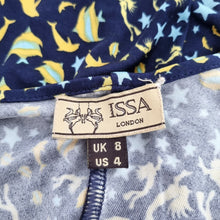 Load image into Gallery viewer, Issa London Dress 100% Silk Jersey UK 8 Dolphin Fish Print Blue A Line Cocktail