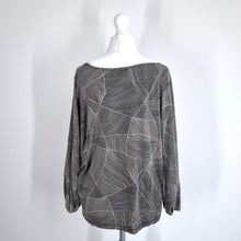 Load image into Gallery viewer, Gudrun Sjoden Blouse Top Small Dolman Sleeves Lyocell Geometric Print Jersey