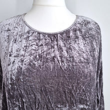 Load image into Gallery viewer, Bella Donna Crushed Velvet Top Blouse Lilac Long Sleeves Boho Tunic 12 14 16