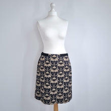 Load image into Gallery viewer, Hoss Intropia Skirt Gold Jacquard A Line Pockets Work Party Above Knee Cotton 10