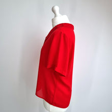 Load image into Gallery viewer, Vintage St Michael Blouse Bright Red Peter Pan Collar UK 12 Fits 8 10 Shirt 80s