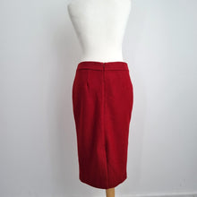 Load image into Gallery viewer, M&S Collection Pencil Skirt Red Wool Blend UK 10 Knee Length Smart Work Russet