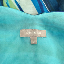 Load image into Gallery viewer, Per Una Maxi Dress 18 M&S Strappy Turquoise Blue Chiffon Lined Handkerchief