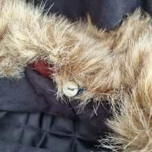Load image into Gallery viewer, V by Very Parka Coat UK 18 Navy Blue Faux Fur Trim Jacket Winter Padded Pockets