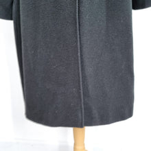Load image into Gallery viewer, Vintage Coat Wool Camel Hair Blend UK 14 Oversized Black Classic Winter Long