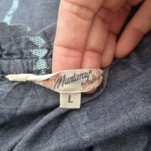 Load image into Gallery viewer, Mantaray Off Shoulder Dress Blue Boho Peasant Smock Embroidered Festival Large