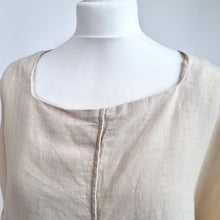 Load image into Gallery viewer, Elemente Clemente 100% Linen Top Size 1 UK 10 12 Beige Blouse Lagenlook Neutral
