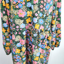 Load image into Gallery viewer, Monki Midi Dress Floral Print Small Button Down Oversized Long Sleeves Shirt