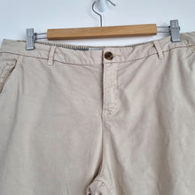 Load image into Gallery viewer, Fat Face Crop Chinos Lulworth Trousers UK 14 Beige Stretch Cotton Mid Rise