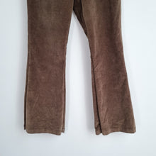 Load image into Gallery viewer, Cotton Traders Corduroy Trousers UK 16 Brown Elastic Waist Bootcut Flare High