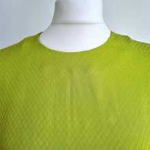 Load image into Gallery viewer, Alysi Chocolat Blouse Lime T-shirt Dolman Short Sleeves Tunic Chartreuse UK 10