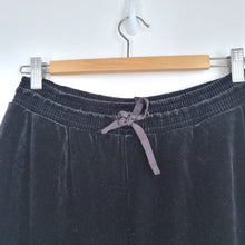 Load image into Gallery viewer, Hush Velvet Joggers Trousers Black 10 Side Stripes Cuffed Velour Casual Pockets