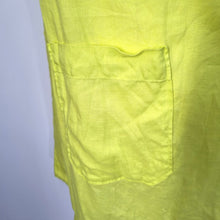 Load image into Gallery viewer, Next 100% Linen Dress UK 18 Neon Lime Yellow Smock Pockets Casual Short Sleeves
