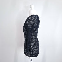 Load image into Gallery viewer, Isabel Marant Top Lace Black Crochet Fitted Boho Stretch Blouse Size 2 Medium