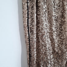 Load image into Gallery viewer, Next Sequin Trousers Gold Size 18 Joggers Side Stripe Lined Christmas Party
