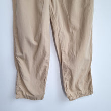 Load image into Gallery viewer, Zara Paperbag Trousers Beige High Waisted Large 100% Cotton Wide Leg Casual