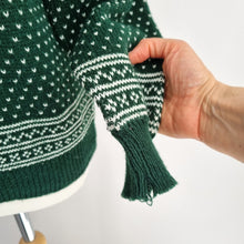 Load image into Gallery viewer, Dirty Harry Jumper Fair Isle Green Knit Retro Brighton Nordic Christmas Small