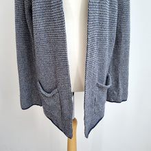 Load image into Gallery viewer, Seasalt Cornwall Cardigan Wool Blend Granary Open Blue Pockets Longline Size 10