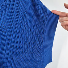 Load image into Gallery viewer, Live Unlimited Knitted Vest UK24 NEW Royal Blue 100% Cotton Tunic V Neck Chunky