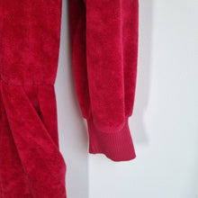 Load image into Gallery viewer, Vintage 80s Velour Jumpsuit Red Tribal Graphic UK Made Oversized Unisex M