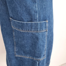 Load image into Gallery viewer, Fat Face Denim Dress Pinafore Dungaree Pockets Mini Crisscross Jeans Casual 8