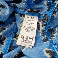 Load image into Gallery viewer, Marks & Spencer Midi Dress Blue UK 8 Floral Print 100% Viscose Casual Work