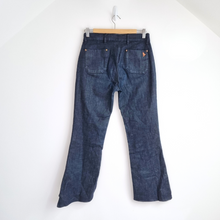 Load image into Gallery viewer, MiH Jeans Marrakesh Dark Blue Kick Flare Step Hem Mid Rise Indigo Ankle Size 28