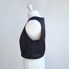 Load image into Gallery viewer, Monsoon Cropped Top Party Black Lined Back Zip Evening Boxy Sleeveless Size 14