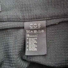 Load image into Gallery viewer, COS Trousers Slim Fit UK 8 Cigarette Wool Blend Black Work Tailored High Rise