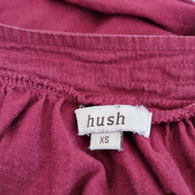 Load image into Gallery viewer, Hush Mini Dress Burgundy Smock 100% Cotton Babydoll Tunic Casual Jersey Red XS