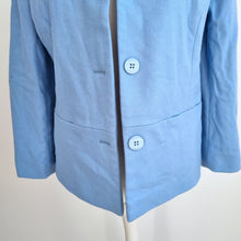 Load image into Gallery viewer, Eastex Wool Cashmere Coat UK 16 Blue Tailored Jacket Smart Winter Classic Boxy
