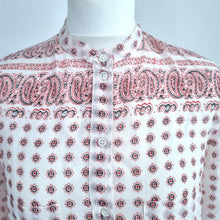 Load image into Gallery viewer, Vanessa Bruno Blouse Tunic UK 10 Paisley Print 100% Cotton Cream Red Top Boho