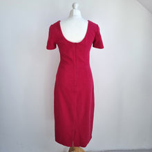 Load image into Gallery viewer, Boden Dress Shift Work Berry Pink Knee Low Back Ribbed Lined Sheath 12 Long