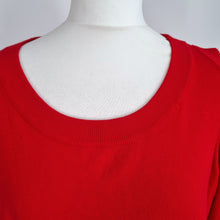 Load image into Gallery viewer, Phase Eight Red Jumper UK 14 Cold Shoulder Knit Top Lightweight Viscose Blend