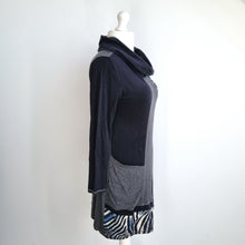 Load image into Gallery viewer, Joseph Ribkoff Patchwork Dress UK 16 Jumper Zebra Print Cowl Neck Tunic Winter