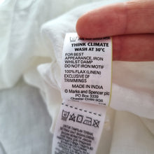 Load image into Gallery viewer, M&S 100& Linen Blouse UK 24 White Short Sleeves Top Casual Plus Size Work Tee