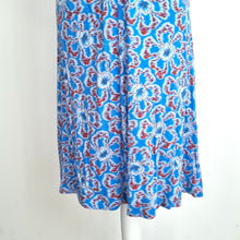 Load image into Gallery viewer, Jigsaw Skater Dress Floral Print Jersey Blue Mini Casual Knot Detail Summer XS