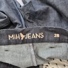 Load image into Gallery viewer, MiH Jeans Marrakesh Dark Blue Kick Flare Step Hem Mid Rise Indigo Ankle Size 28
