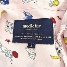 Load image into Gallery viewer, Medicine Blouse Skull Tattoo Print Small Shirt Pink Oversized Casual Rockabilly