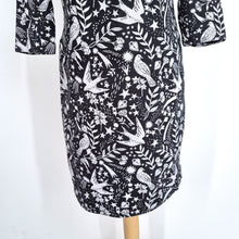 Load image into Gallery viewer, Boden Dress Mystic Woodland Shift Winifred Jacquard Bird Work 3/4 Sleeves 12 R