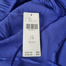 Load image into Gallery viewer, NEW Anthropologie Maxi Dress Halter Side Slit Blue Occasion Crinkle Plus 1XL