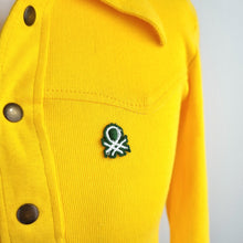 Load image into Gallery viewer, Vintage Benetton Polo Shirt Yellow Deadstock New Fitted Top Dagger Collar 6 8
