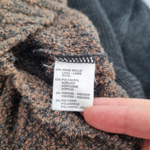 Load image into Gallery viewer, Vintage 90s John Lord Roll Neck Jumper XL Grey Brown Colourblock Cozy Knit Lady