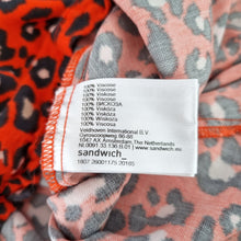 Load image into Gallery viewer, Sandwich Leopard Print Skirt UK 12 EU 40 Red Elastic Waist Tie Animal A Line
