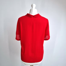 Load image into Gallery viewer, Vintage St Michael Blouse Bright Red Peter Pan Collar UK 12 Fits 8 10 Shirt 80s