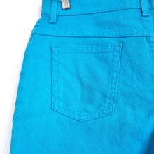 Load image into Gallery viewer, Vintage St Michael Denim Shorts UK 18 Fits 14 Turquoise Blue Stretch M& Mom 90s